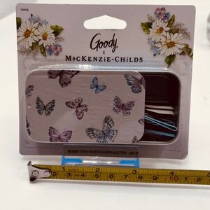 Goody x MacKenzie-Childs Bobby Pins with Butterfly Keepsake Tin 45ct New NIP